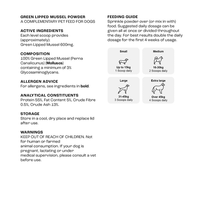 Green Lipped Mussel Powder For Dogs