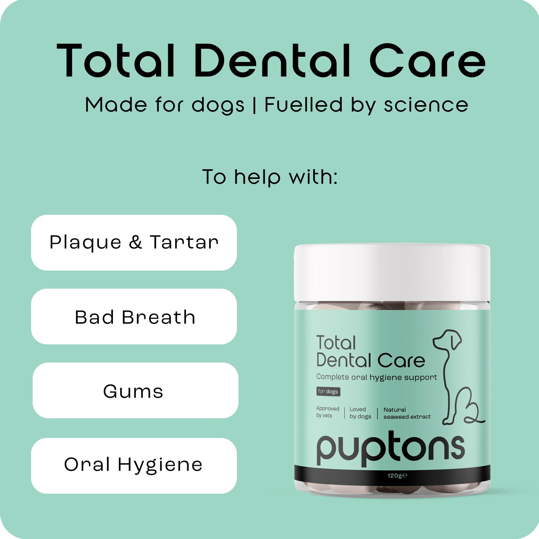 Total Dental Care Supplement For Dogs – Puptons